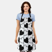 Muster für schwarze und weiße Herzen Schürze (Getragen)