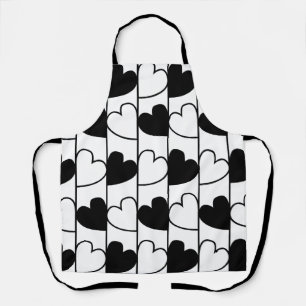 Muster für schwarze und weiße Herzen Schürze