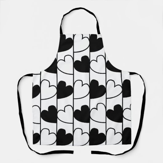 Muster für schwarze und weiße Herzen Schürze (Vorderseite)