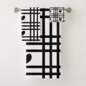 Muster für schwarze und weiße Herzstreifen Badhandtuch Set (Insitu)