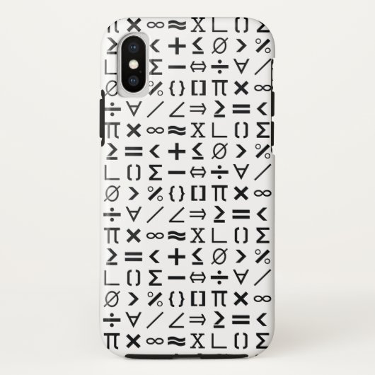 Muster für schwarze und weiße Mathematik-Zeichen u Case-Mate iPhone Hülle (Rückseite)