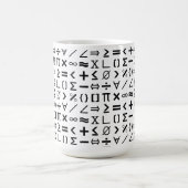 Muster für schwarze und weiße Mathematik-Zeichen u Kaffeetasse (Mittel)