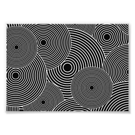 Muster für schwarze und weiße Retro-Kreise Fotodruck (Vorne)