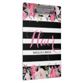 Muster für schwarze und weiße Streifen, Blumenstra Klemmbrett (Rechts)