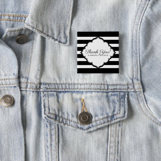 Muster für schwarze und weiße Streifen - Danke Button (Beispiel)