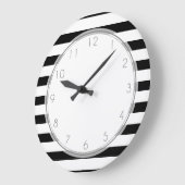 Muster für schwarze und weiße Streifen Große Wanduhr (Winkel)