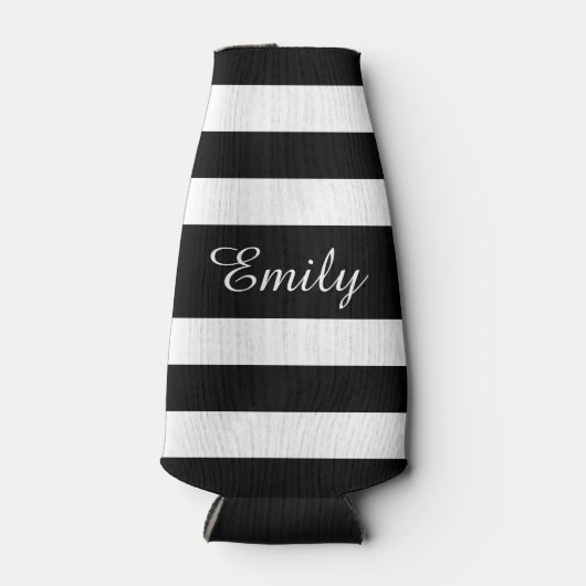 Muster für schwarze und weiße Streifen Name Flaschenkühler (Vorderseite)