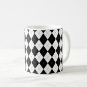 Muster für Schwarzweiß-Raute Preppy Geometric Kaffeetasse (VorderseiteRechts)