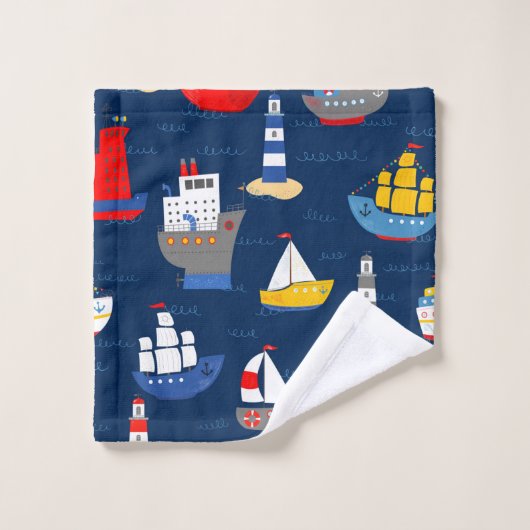 Muster für Seeschiffe und Boote Badhandtuch Set (Waschlappen)