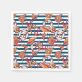 Muster für Seesterne und Streifen Serviette (Vorderseite)