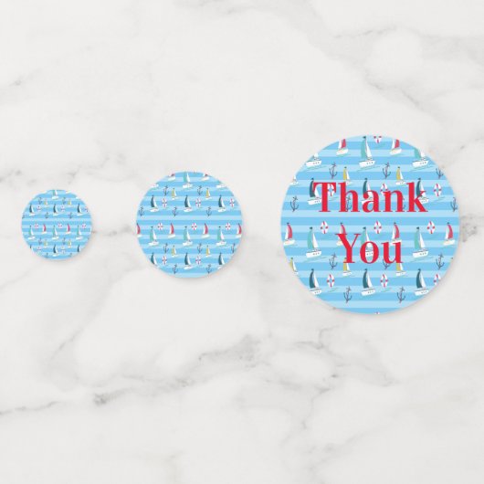 Muster für Segelboote Konfetti (Vorderseiten)