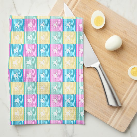 Muster für Segelschiffe Geschirrtuch (Viertel Falte)