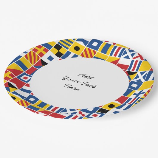 Muster für Signalflags Pappteller (Schrägansicht)