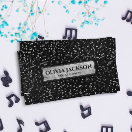 Muster für silberne Musiknoten Visitenkarte