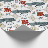 Muster für skandinavische Vögel und Kaleidoskop Geschenkpapier (Ecke)