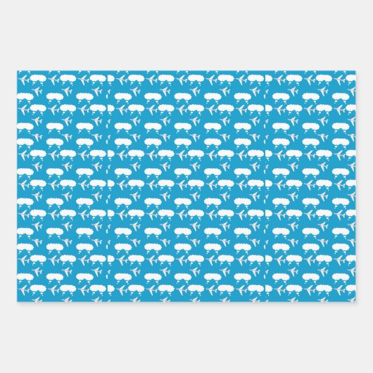 Muster für Sky Blue Airplane Geschenkpapier Set (Vorderseite 3)