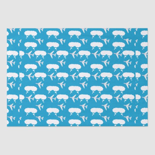Muster für Sky Blue Airplane Seidenpapier (Vorderseite)