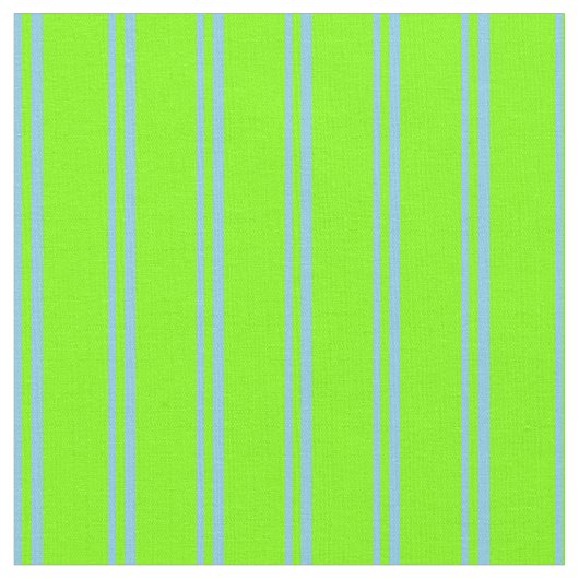 Muster für Sky Blue und Chartreuse Stripes Stoff (Nahaufnahme)