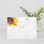 Muster für Sonnenblumen Brautparty Rezeptkarte Begleitkarte (Stehend Vorderseite)