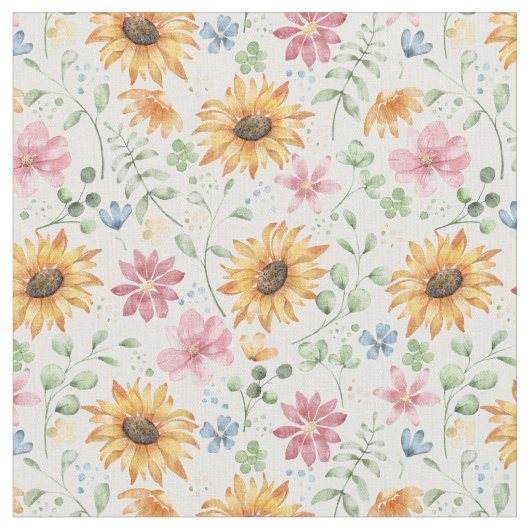Muster für Sonnenblumen Stoff (Nahaufnahme)