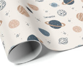 Muster für Sonnensysteme Geschenkpapier (Rolleneckpunkt)