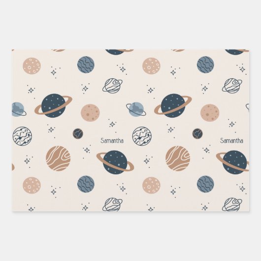 Muster für Sonnensysteme Geschenkpapier Set (Vorderseite)