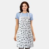 Muster für sonnige Schwarz-Weiß-Noten Schürze (Getragen)