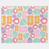 Muster für spielerische Hundetags Fleecedecke (Vorderseite (Horizontal))