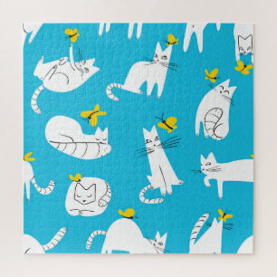 Muster für spielerische Katzen und Schmetterlinge Puzzle
