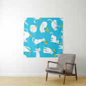 Muster für spielerische Katzen und Schmetterlinge Wandteppich (Beispiel (Horizontal))