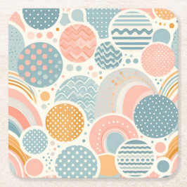 Muster für spielerisches geometrisches Doodle Rechteckiger Pappuntersetzer