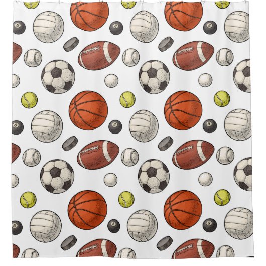 Muster für Sportgeräte Duschvorhang (Vorderseite)