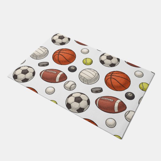 Muster für Sportgeräte Fußmatte (Schrägansicht)