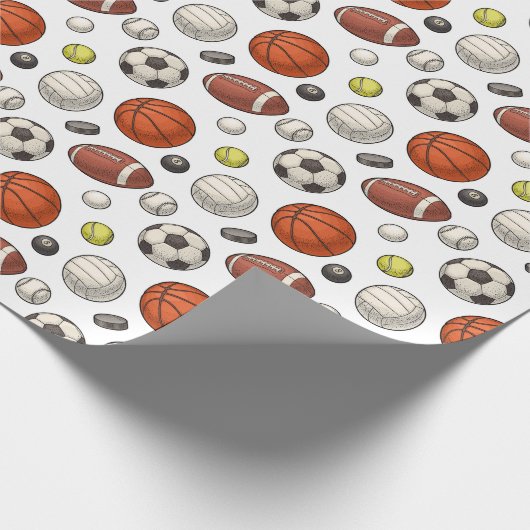 Muster für Sportgeräte Geschenkpapier (Ecke)