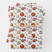 Muster für Sportgeräte Geschenkpapier Set (Beispiel)