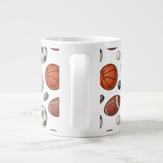 Muster für Sportgeräte Jumbo-Tasse (Rückseite)