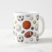 Muster für Sportgeräte Jumbo-Tasse (Vorderseite Rechts)