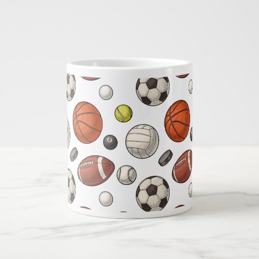 Muster für Sportgeräte Jumbo-Tasse (Vorderseite)