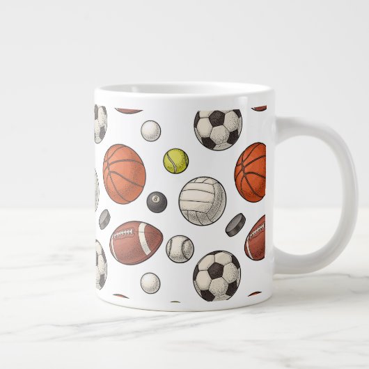 Muster für Sportgeräte Jumbo-Tasse (Rechts)