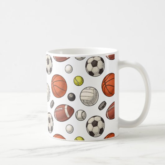 Muster für Sportgeräte Kaffeetasse (Rechts)