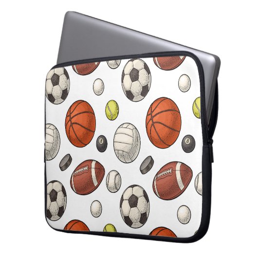 Muster für Sportgeräte Laptopschutzhülle (Vorderseite Links)