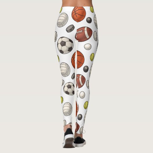 Muster für Sportgeräte Leggings (Rückseite)