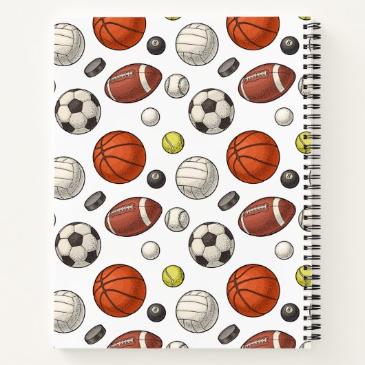 Muster für Sportgeräte Notizblock (Rückseite)