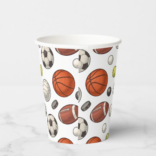 Muster für Sportgeräte Pappbecher (Rechts)