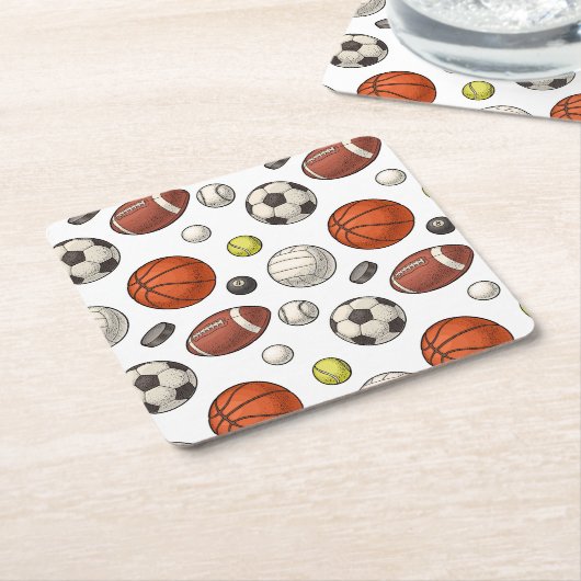 Muster für Sportgeräte Rechteckiger Pappuntersetzer (angewinkelt)