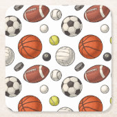 Muster für Sportgeräte Rechteckiger Pappuntersetzer (Vorderseite)