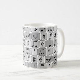 Muster für stylische monochrome geometrische Musik Kaffeetasse