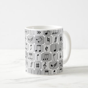 Muster für stylische monochrome geometrische Musik Kaffeetasse