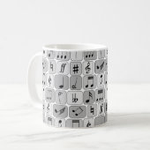 Muster für stylische monochrome geometrische Musik Kaffeetasse (Vorderseite Links)