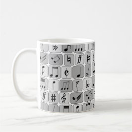 Muster für stylische monochrome geometrische Musik Kaffeetasse